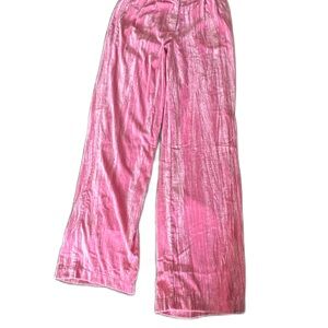 Nasty Gal Pink Velvet Pants size 8